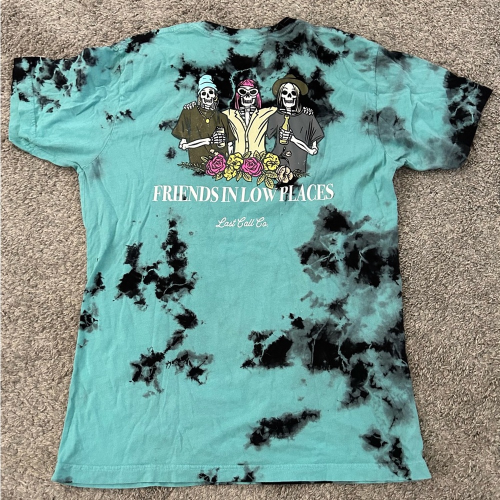 Last Call Co. Blue Tie Dye Friends in Low Places T-Shirt
